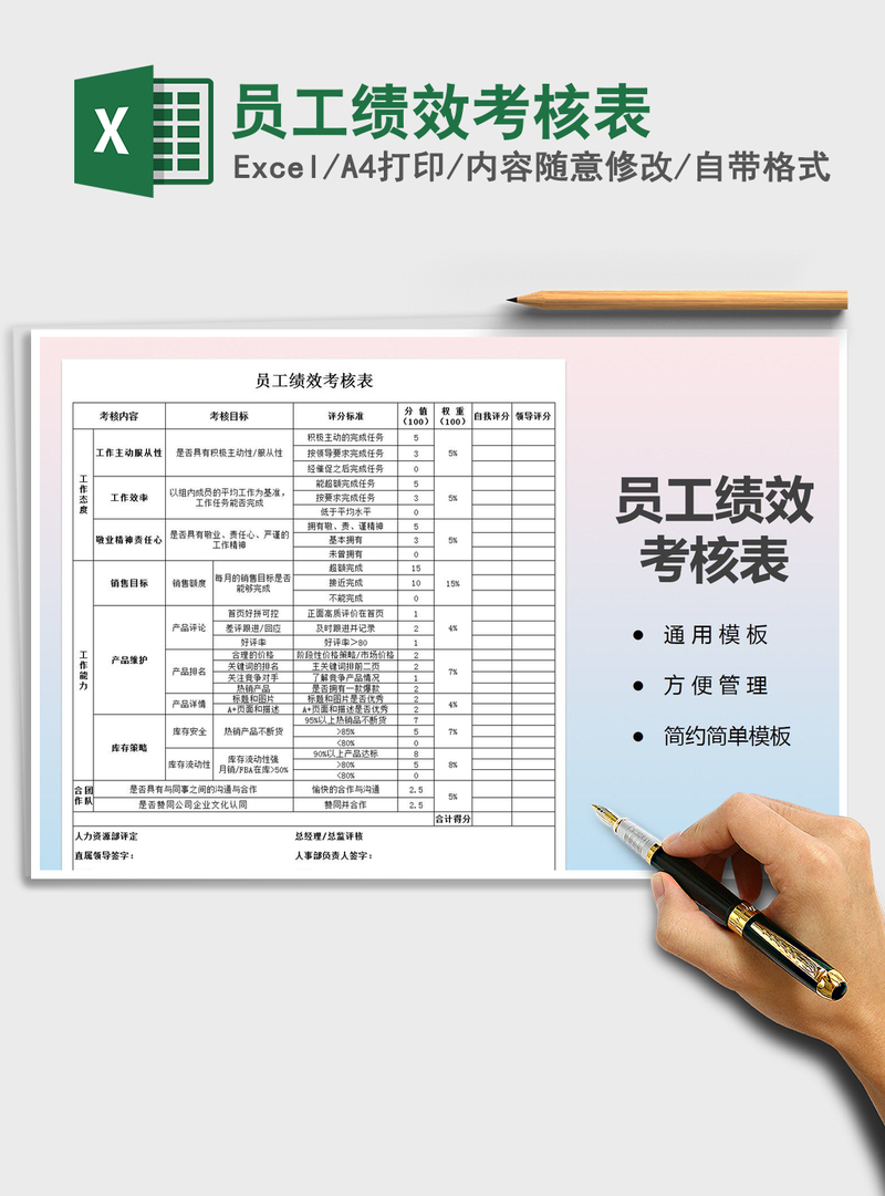 2021年员工绩效考核表 2021年员工绩效考核表