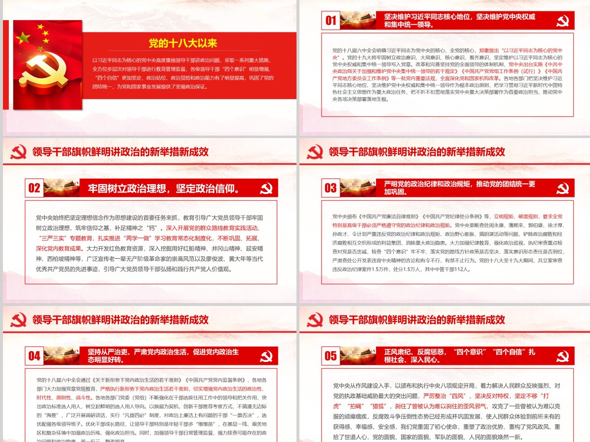 原创新时代领导干部必须旗帜鲜明讲政治党建PPT