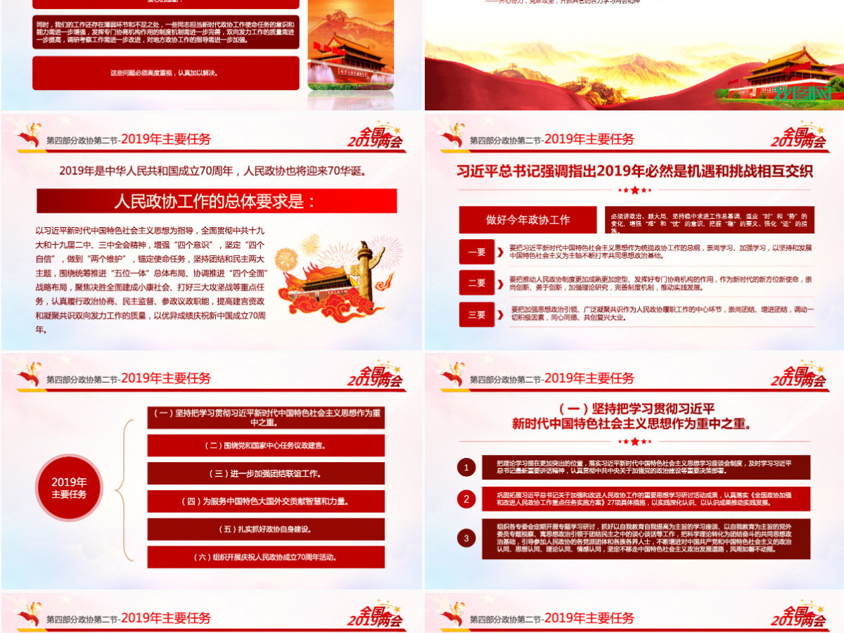 原创中国风2019两会政协政府工作报告ppt-版权可商用 原创中国风2019两会政协政府工作报告ppt-版权可商用