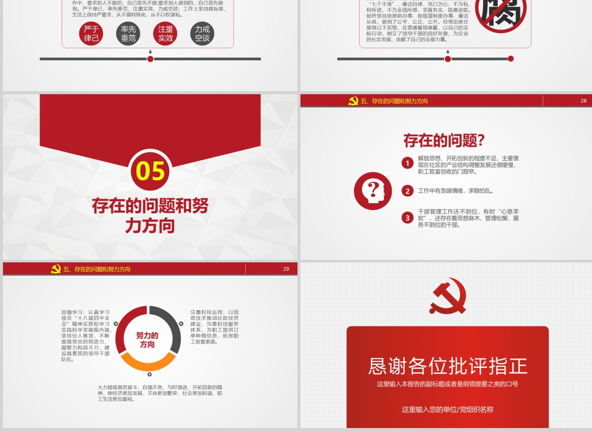 述职述廉报告机关年终总结PPT