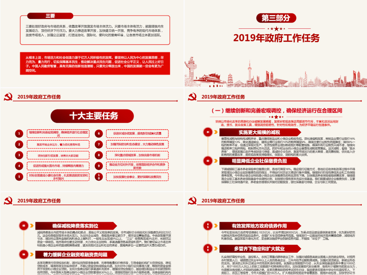 原创2019全国两会政府工作报告学习解读PPT-版权可商用含讲稿 原创2019全国两会政府工作报告学习解读PPT-版权可商用含讲稿