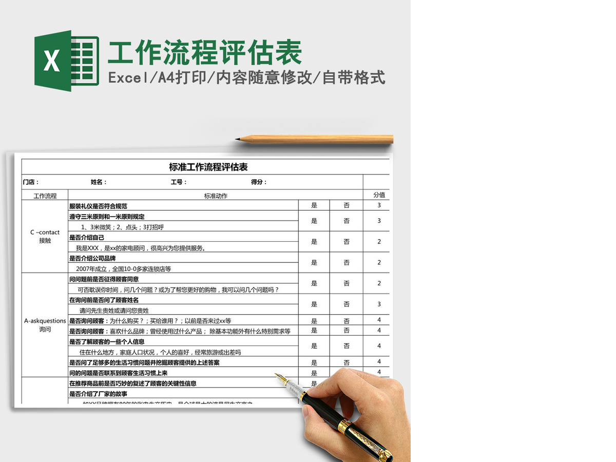 2021年工作流程评估表 2021年工作流程评估表