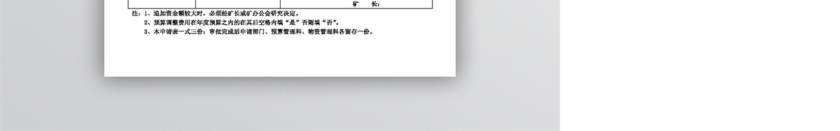 预算追加申请表模板
