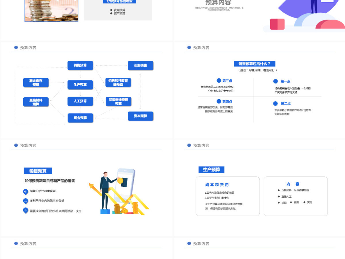 非财政人员财务预算培训蓝色卡通插画风商务PPT模板 非财政人员财务预算培训蓝色卡通插画风商务PPT模板