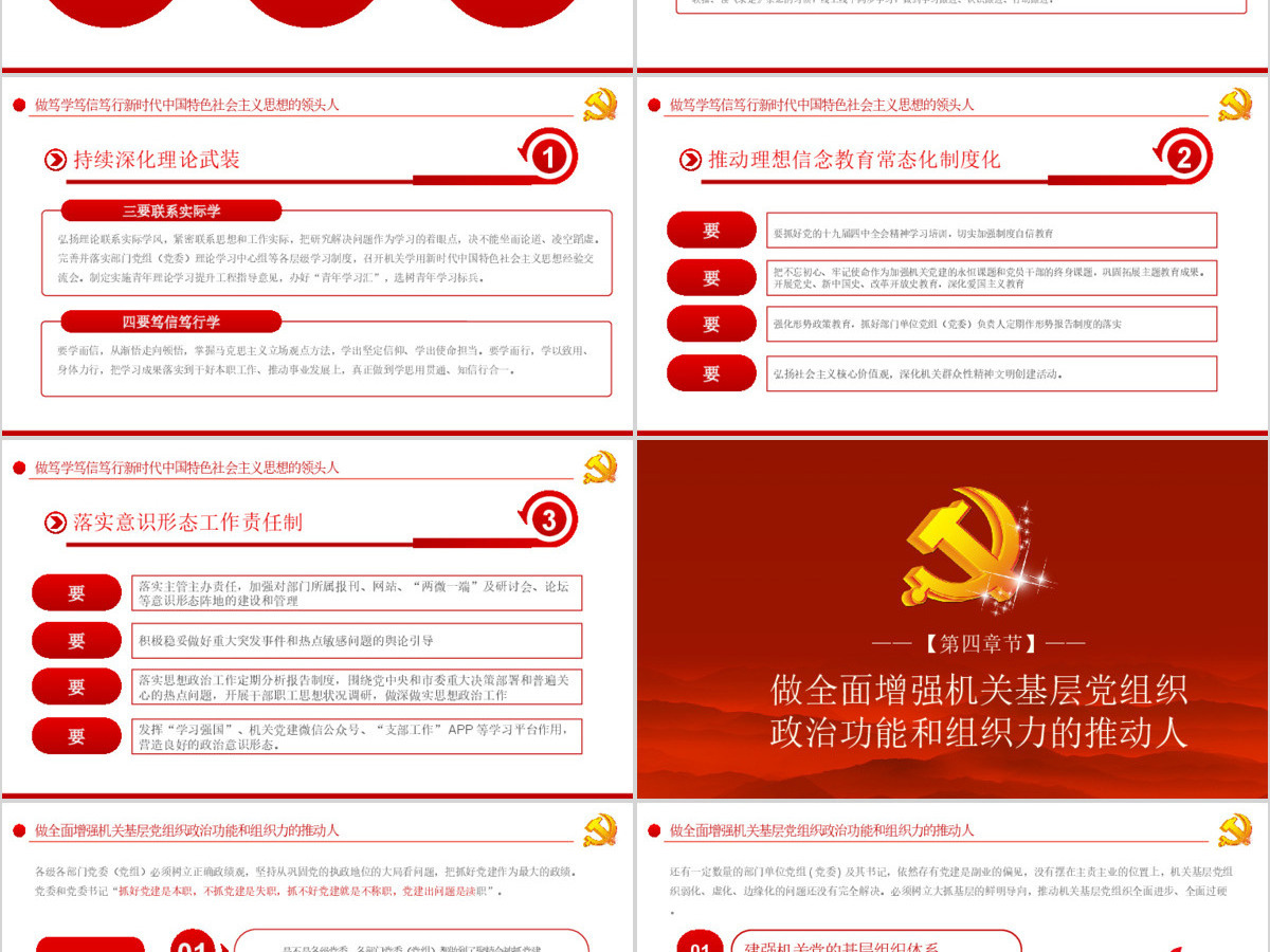 党委（党组）强化政治机关意识走好第一方阵落实全面从严治党主体责任规定专题党课PPT模板