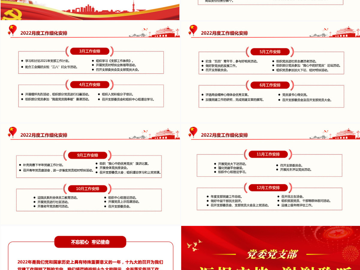 大气简约年终党建工作总结基层党组织党支部年度工作汇报新年工作计划述职述廉报告PPT模板 大气简约年终党建工作总结基层党组织党支部年度工作汇报新年工作计划述职述廉报告PPT模板
