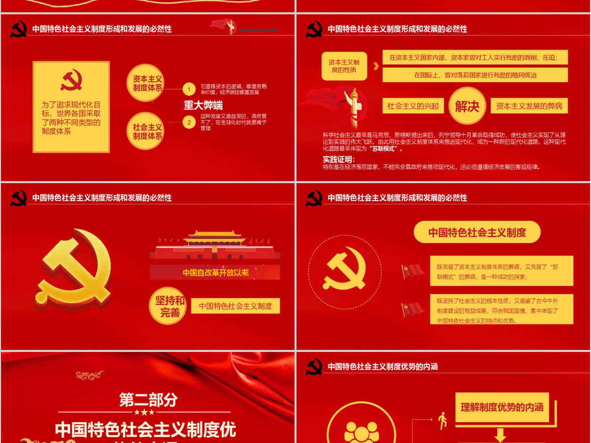  深刻认识中国特色社会主义制度优势PPT模版