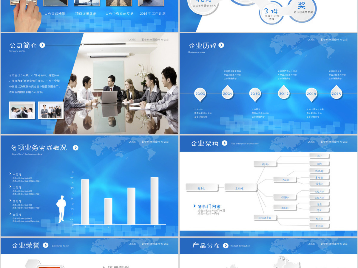 微粒体商务汇报年终总结暨工作计划PPT模板