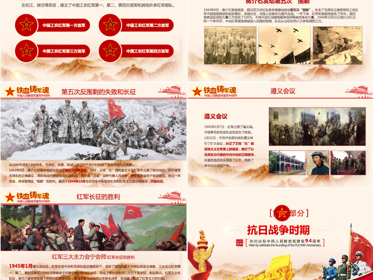 2021中国人民解放军周年庆PPT模板 2021中国人民解放军周年庆PPT模板