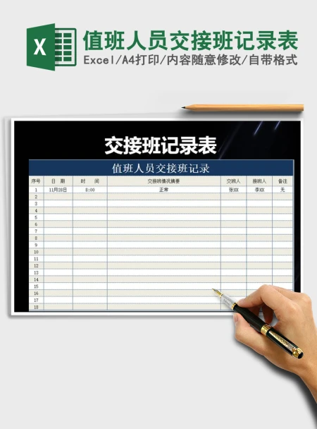 2021年值班人员交接班记录表 2021年值班人员交接班记录表