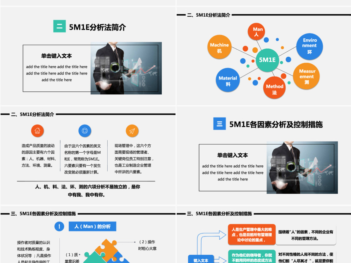 彩色教育人机料法环测5MIE图文结合流程图案例分析PPT 彩色教育人机料法环测5MIE图文结合流程图案例分析PPT