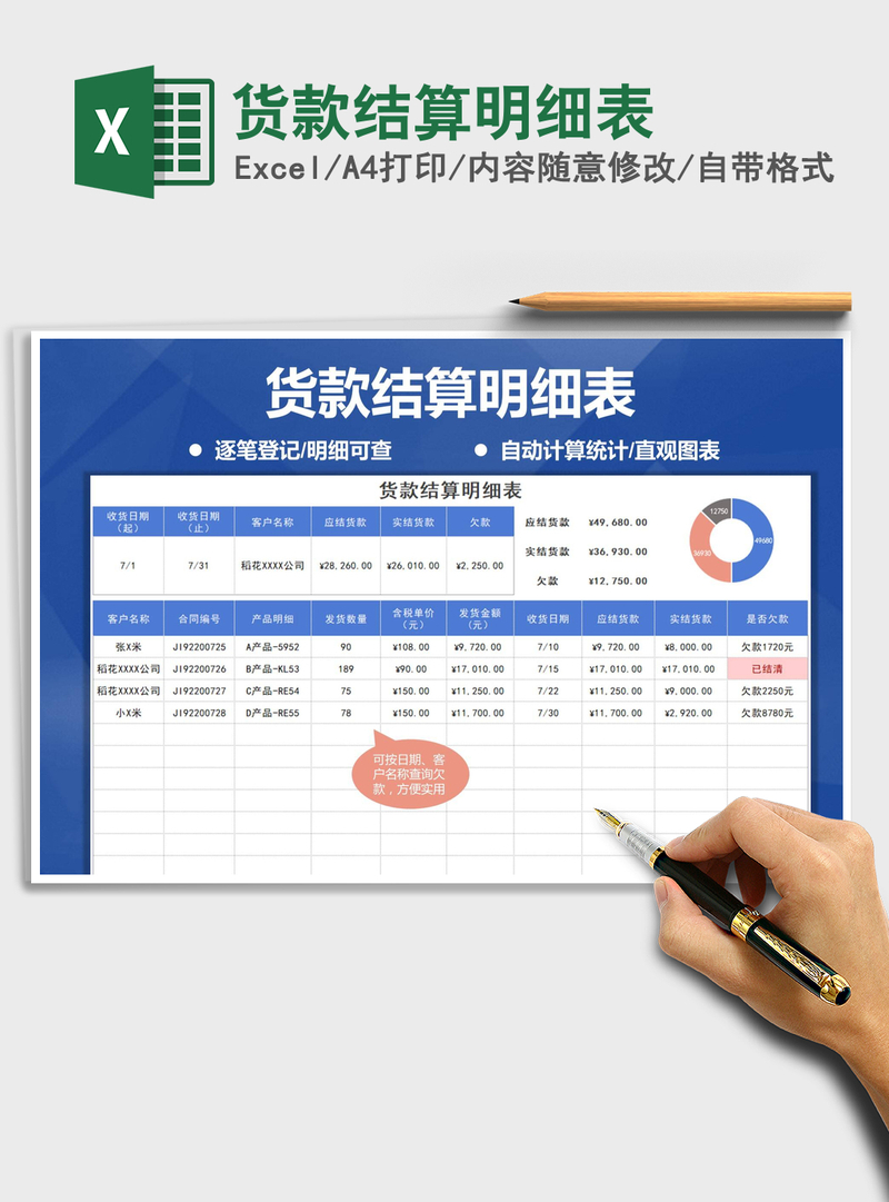 2021年货款结算明细表 2021年货款结算明细表