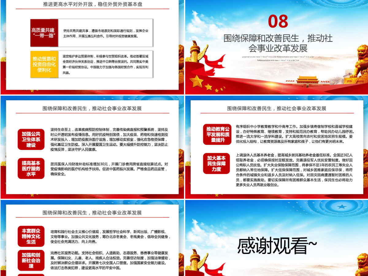 原创2020年全国两会政府工作报告学习解读党政PPT模板