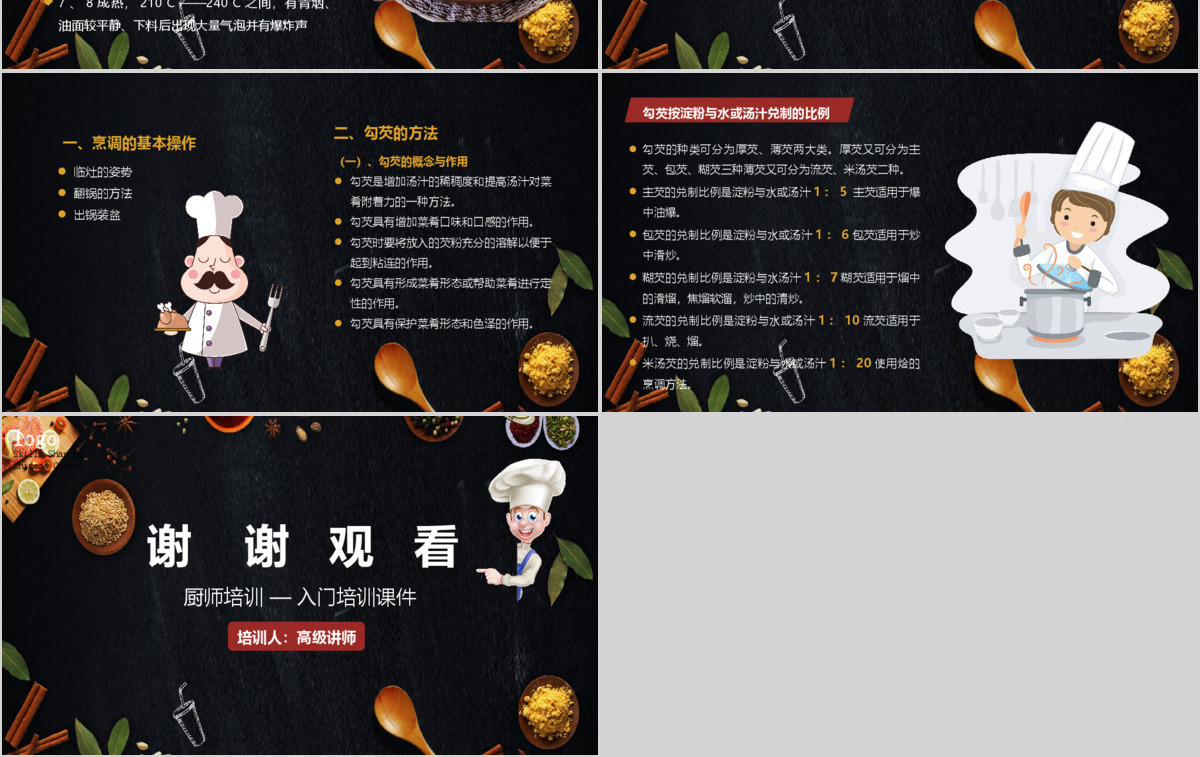 简约中式烹调师技能分享厨师培训入门培训课件PPT模板