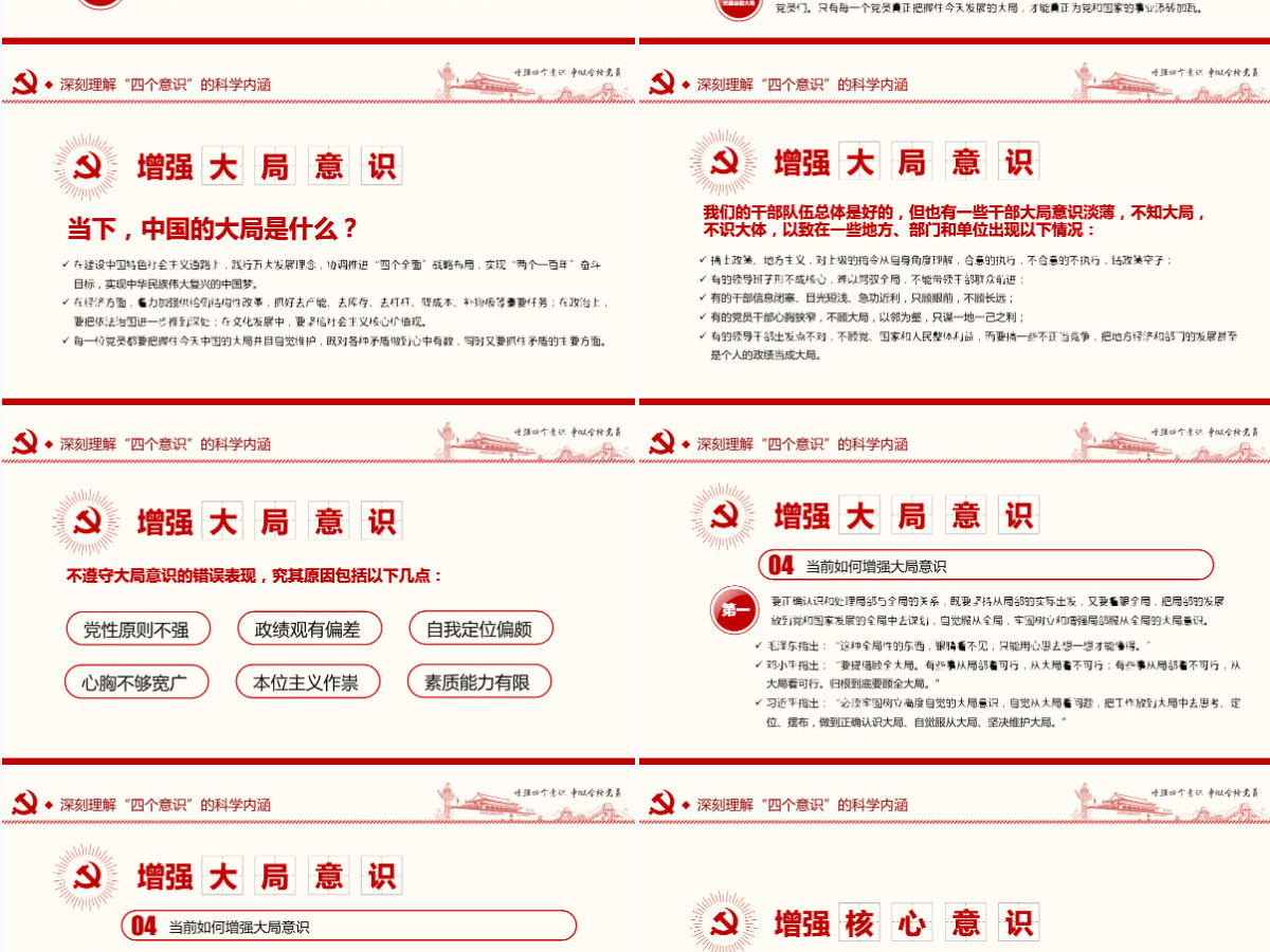 增强四个意识争做合格党员PPT模板 增强四个意识争做合格党员PPT模板