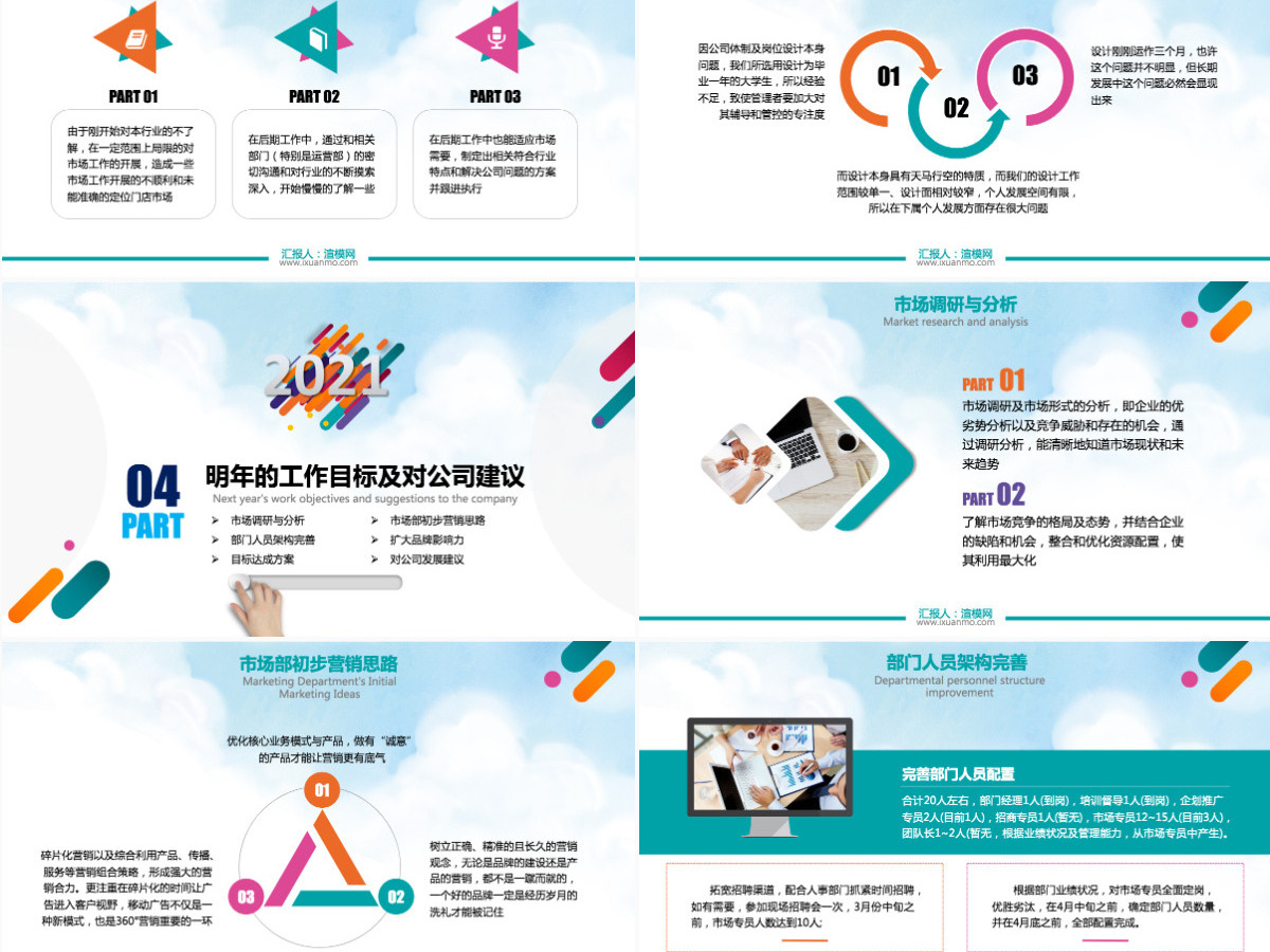 原创创意市场部企业销售营销年终工作总结模板