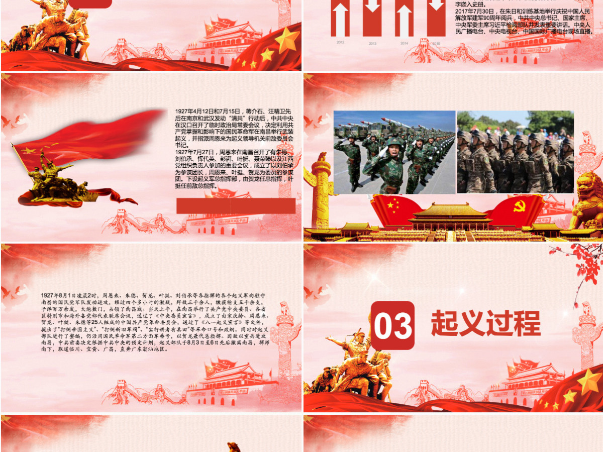 八一建军节PPT模板pptx
