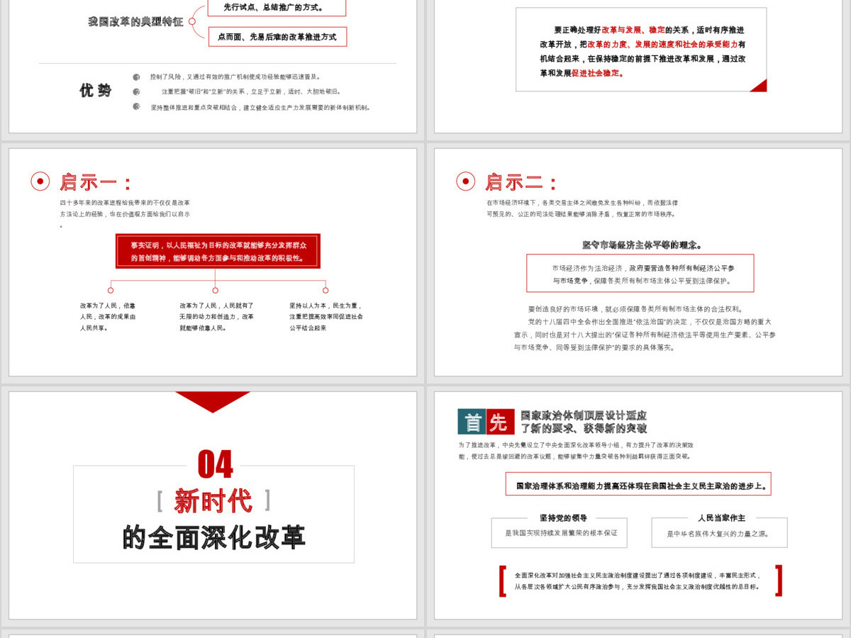 原创改革开放40年周年经验与启示PPT模板 原创改革开放40年周年经验与启示PPT模板