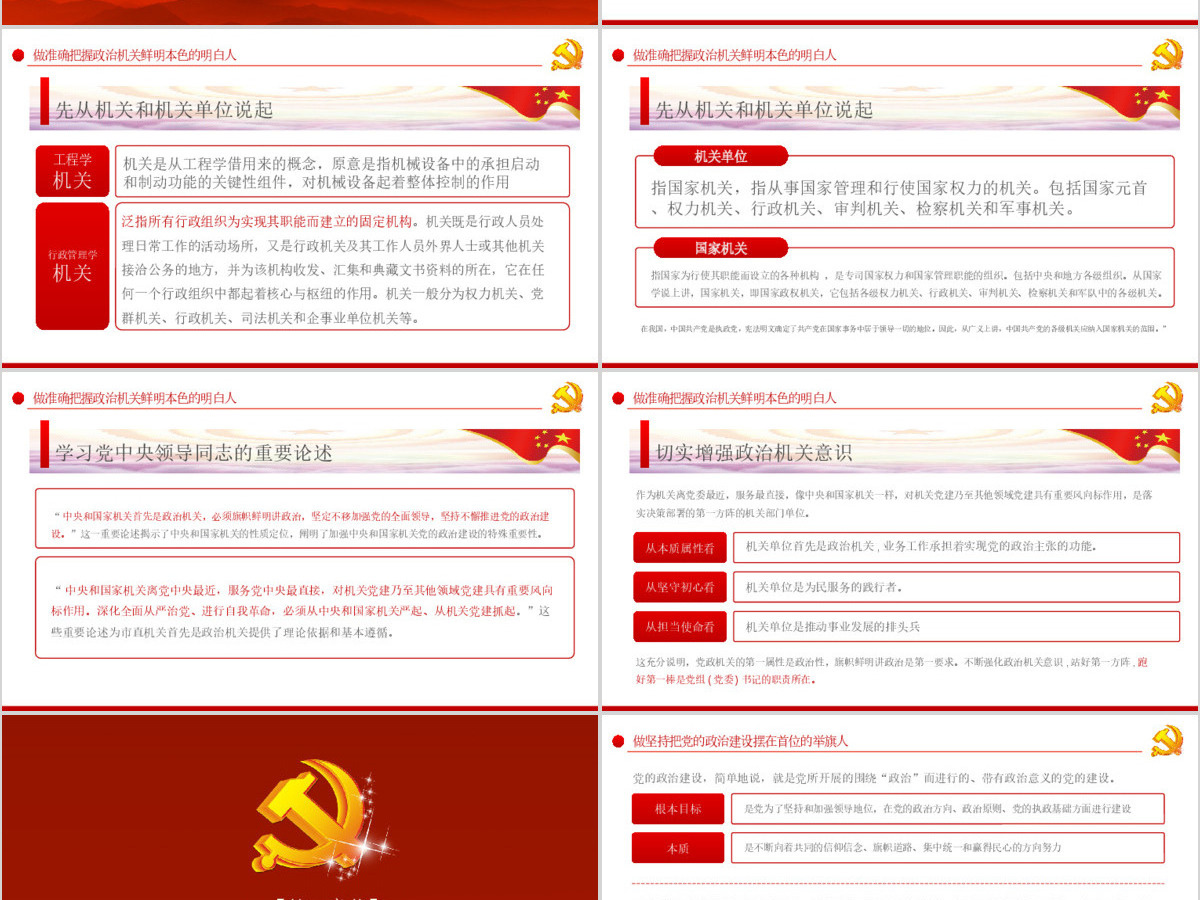 党委（党组）强化政治机关意识走好第一方阵落实全面从严治党主体责任规定专题党课PPT模板