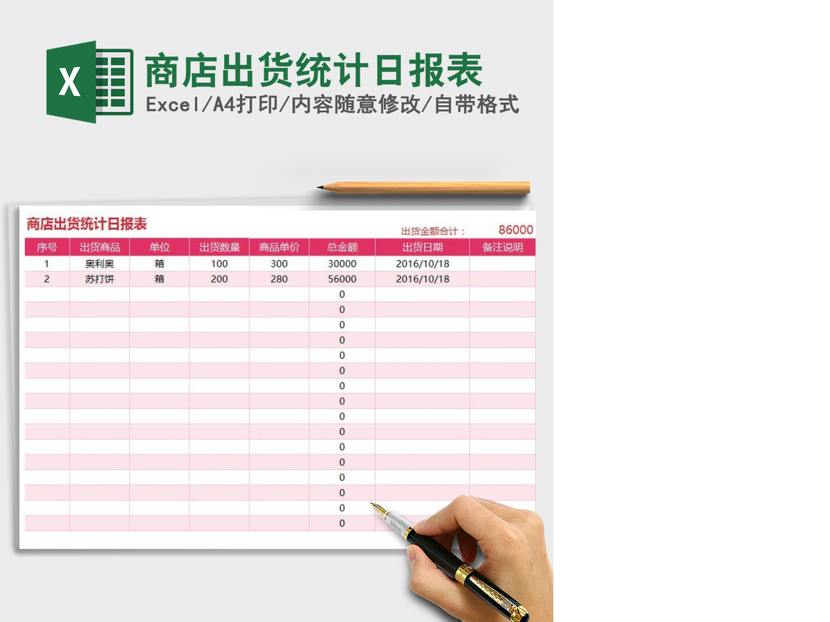 2021年商店出货统计日报表 2021年商店出货统计日报表