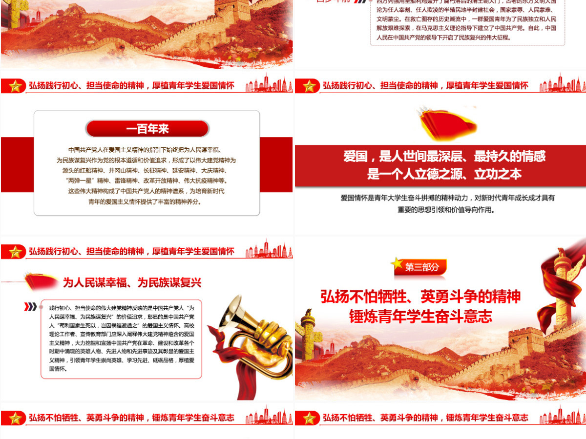 建党精神PPT弘扬伟大建党精神夯实青年思想根基学生爱国主义教育党课课件