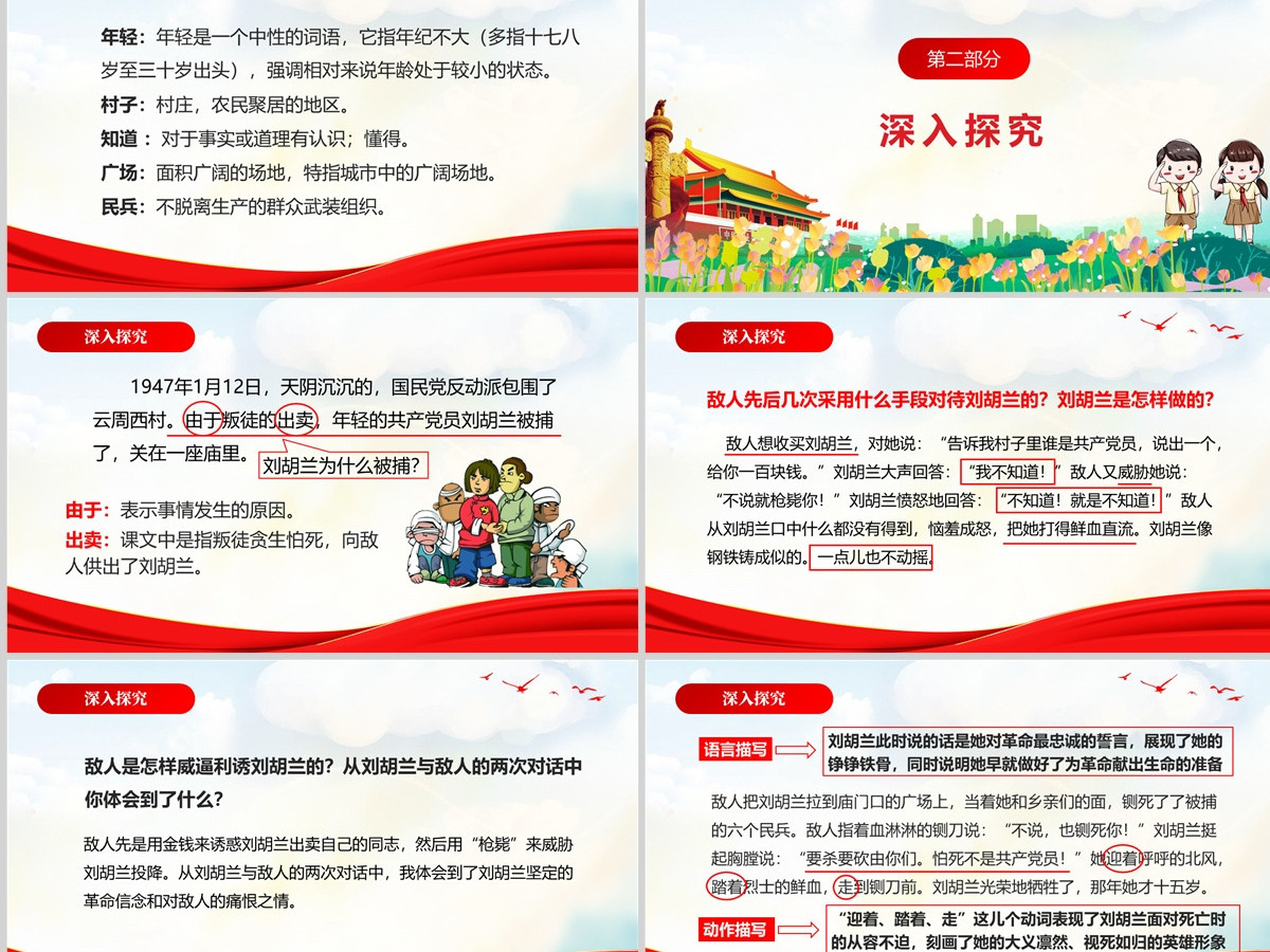 人教版二年级语文上册PPT模板《刘胡兰》 人教版二年级语文上册PPT模板《刘胡兰》