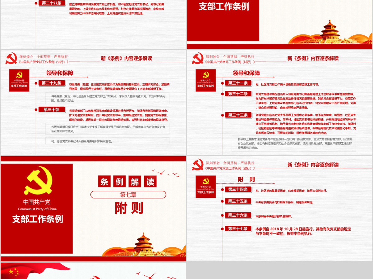 原创2018党支部工作条例党建党政党课党员-版权可商用
