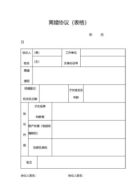 离婚协议