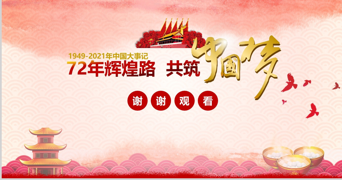2019红色中国梦PPT模板