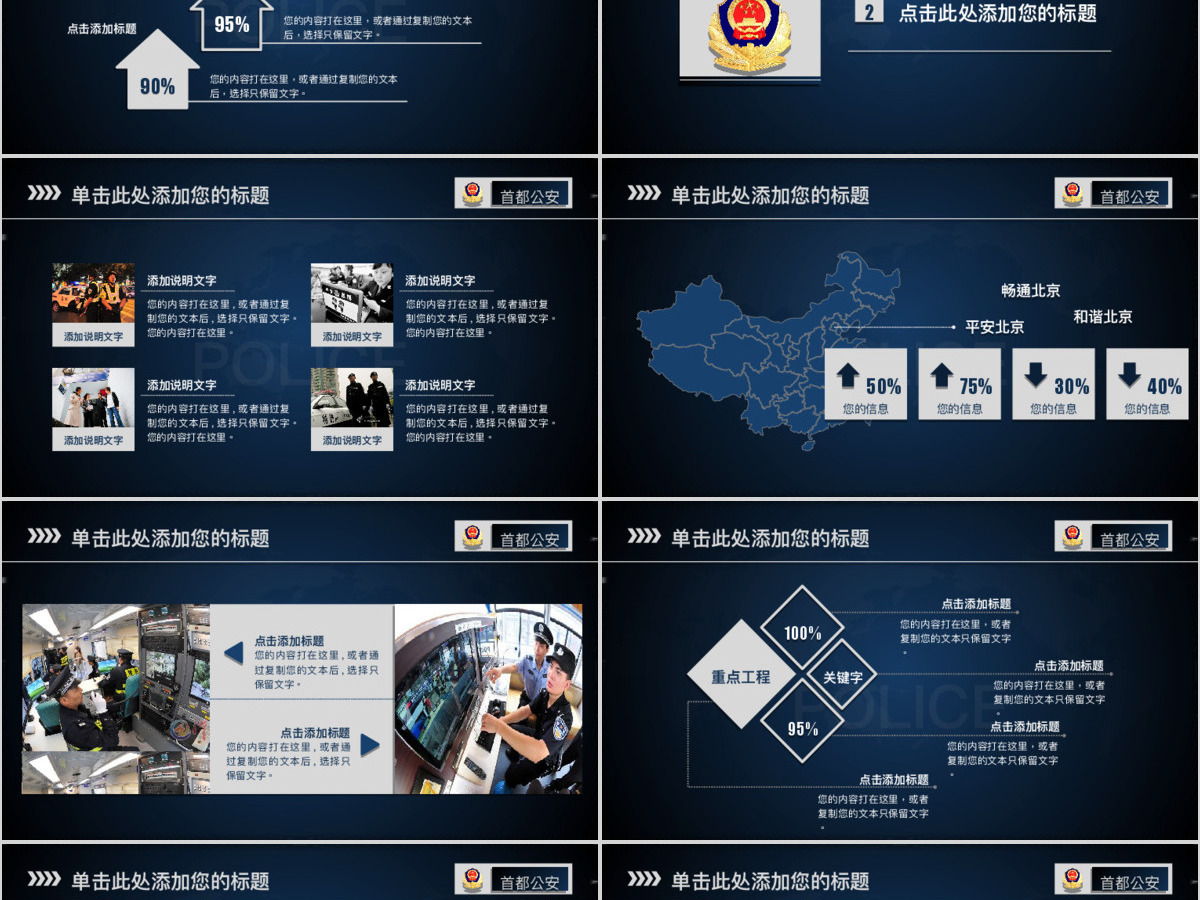 公安警务通用总结汇报ppt模板