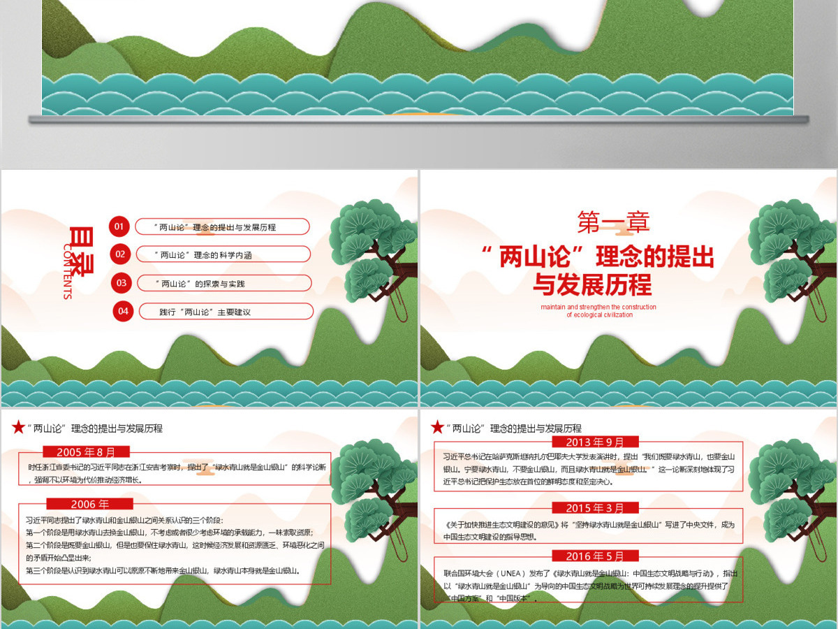 总书记“两山论”的自然观PPT模板