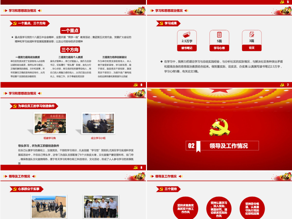 2021年终党委组织述职述廉报告PPT模板幻灯片