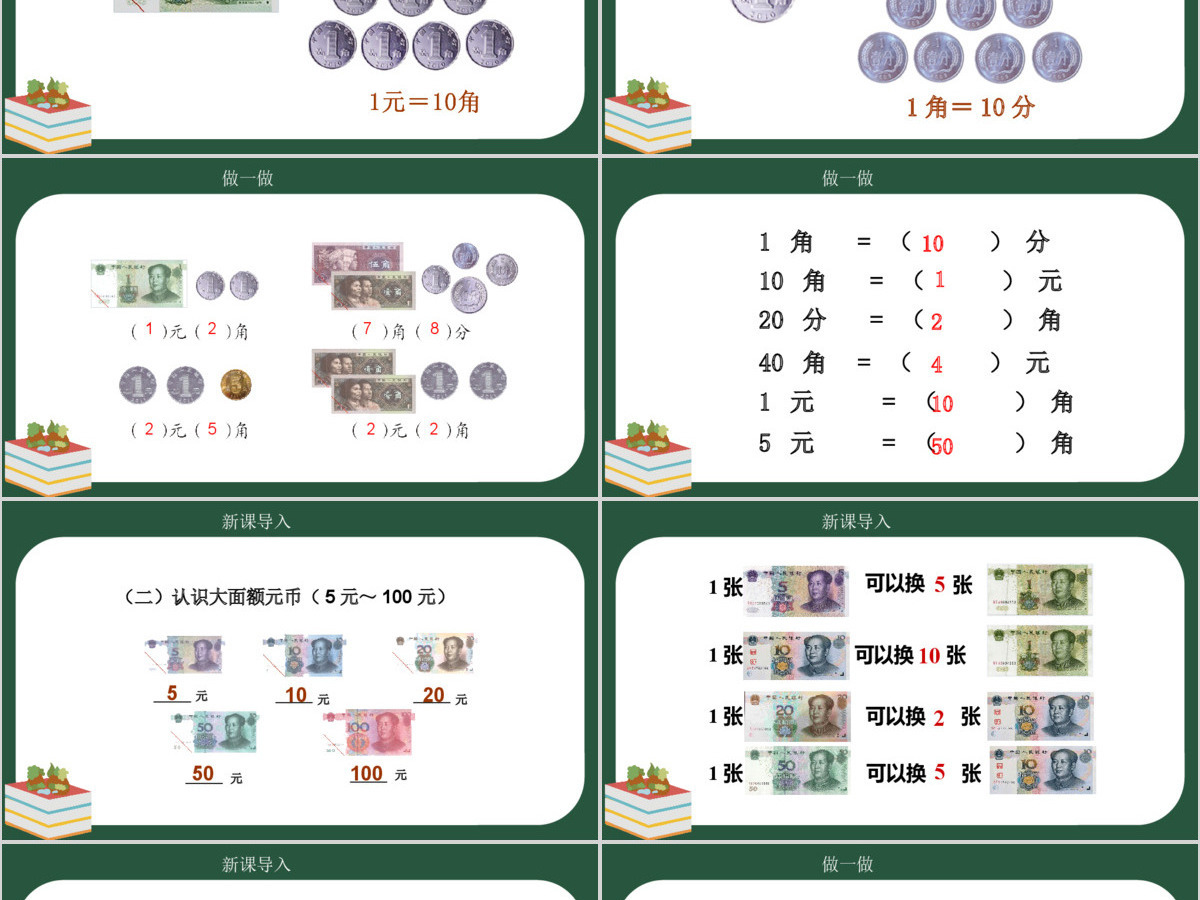 人教版小学一年级数学下册第五课：认识人民币（含配套教案）课件PPT