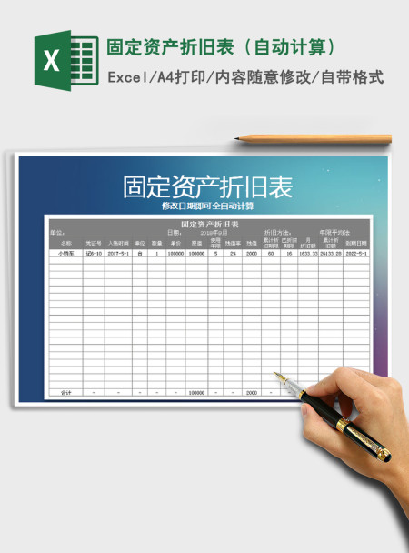 2021年固定资产折旧表(自动计算) 2021年固定资产折旧表(自动计算)
