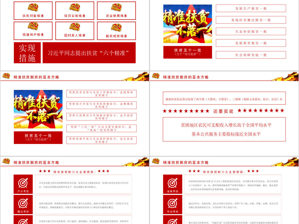 大气基层党政军警精准扶贫宣传学习PPT