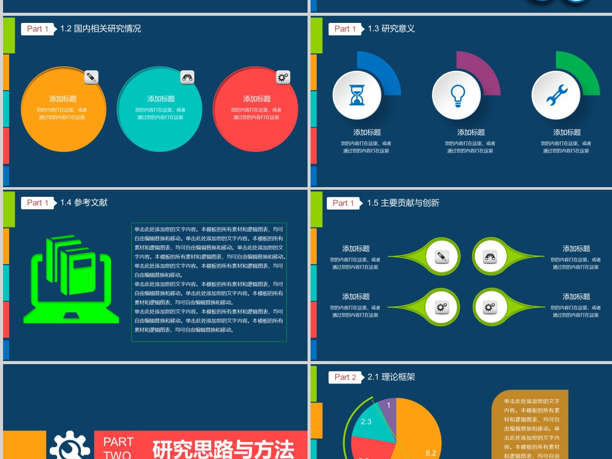 学术报告毕业答辩通用PPT模板