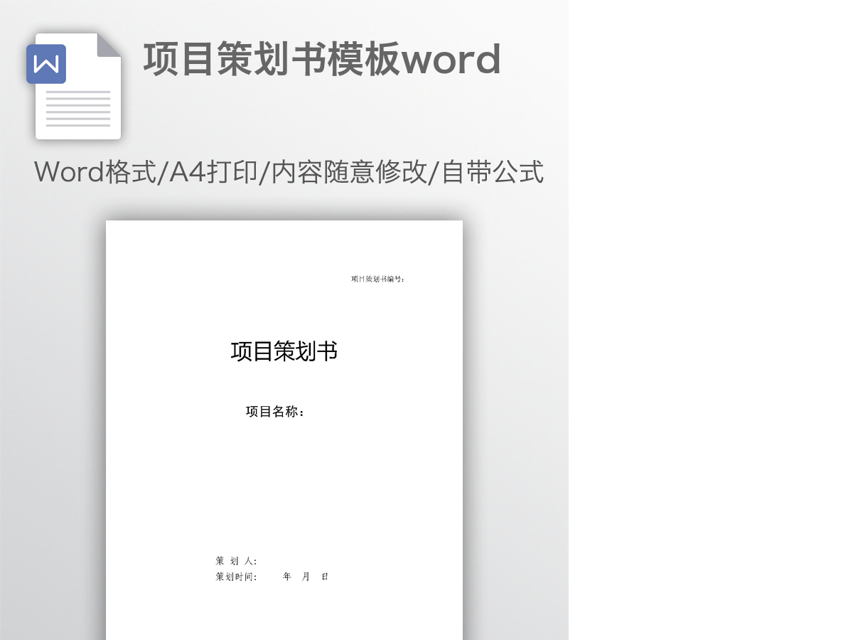 项目策划书模板word 项目策划书模板word