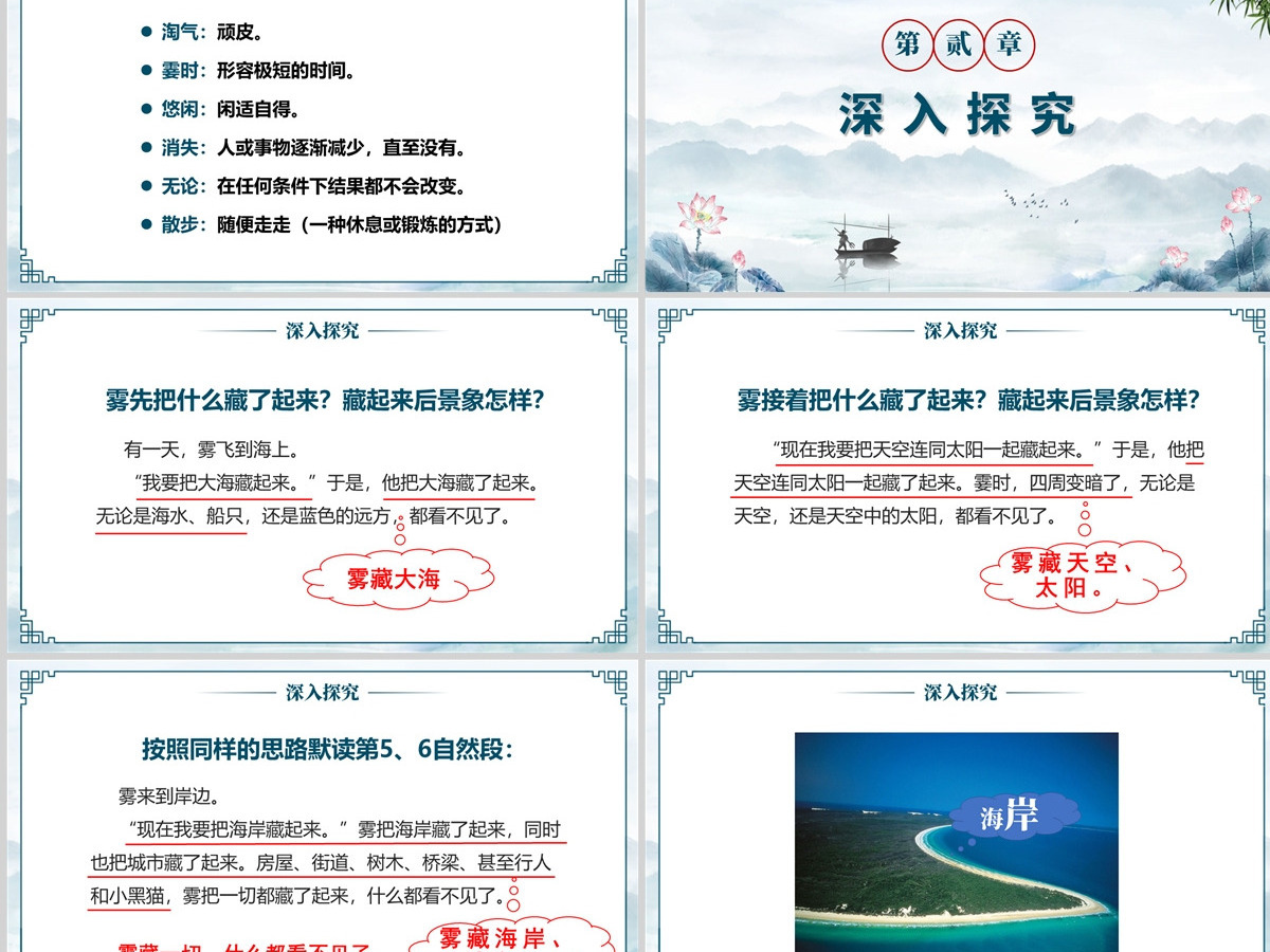 人教版二年级语文上册课文二十《雾在哪里》PPT模板幻灯片--含教案 人教版二年级语文上册课文二十《雾在哪里》PPT模板幻灯片--含教案