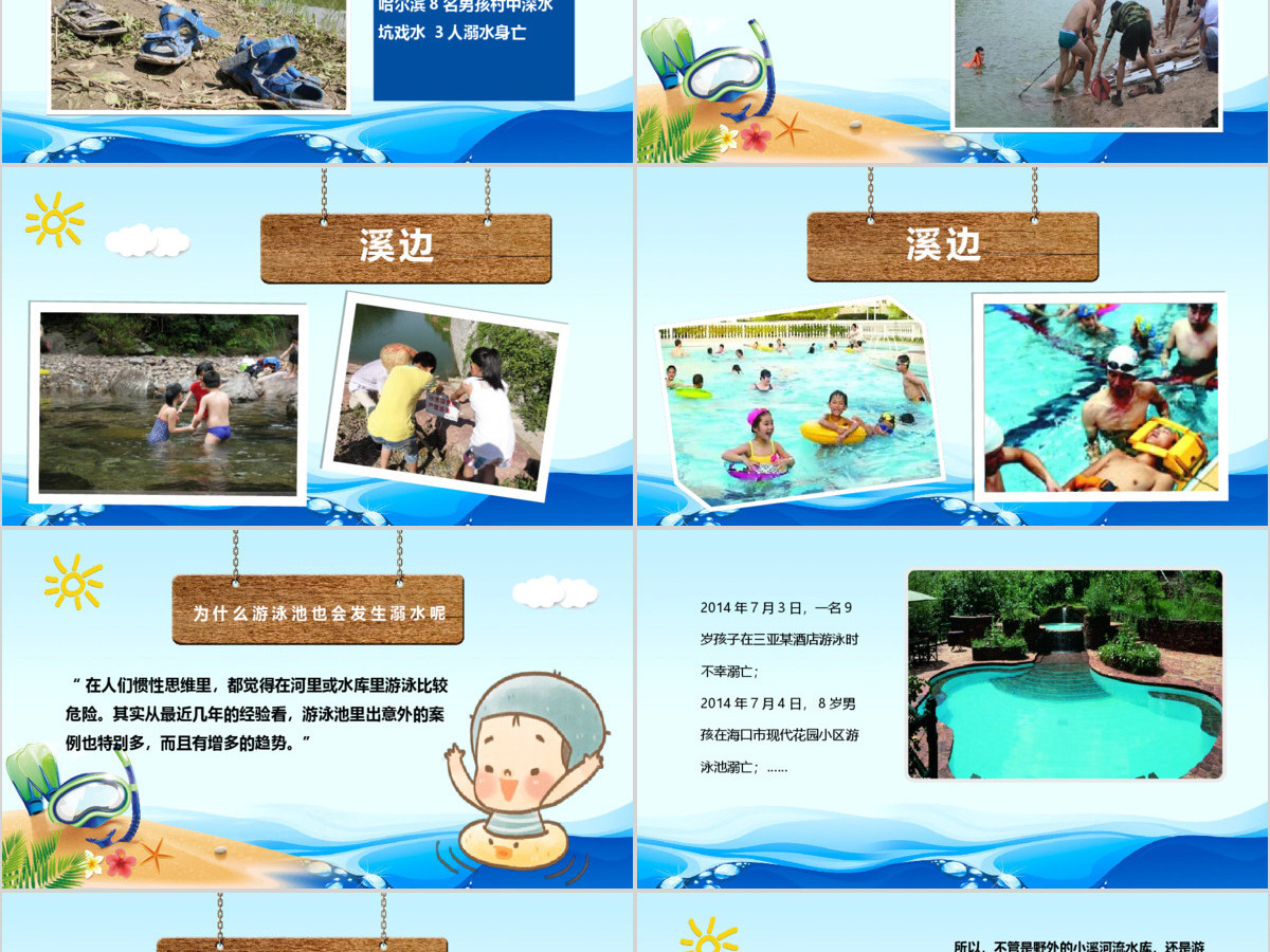 暑期儿童小学生防溺水安全教育PPT模板 暑期儿童小学生防溺水安全教育PPT模板