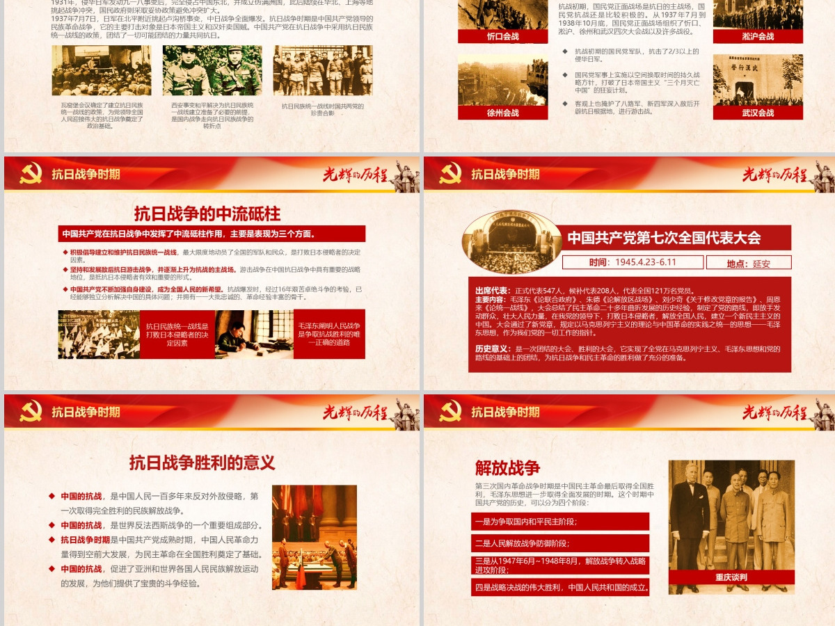 中国共产党建党PPT模板--含讲稿