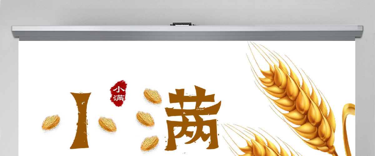 简约风麦穗中国二十四节气小满介绍PPT模板 简约风麦穗中国二十四节气小满介绍PPT模板