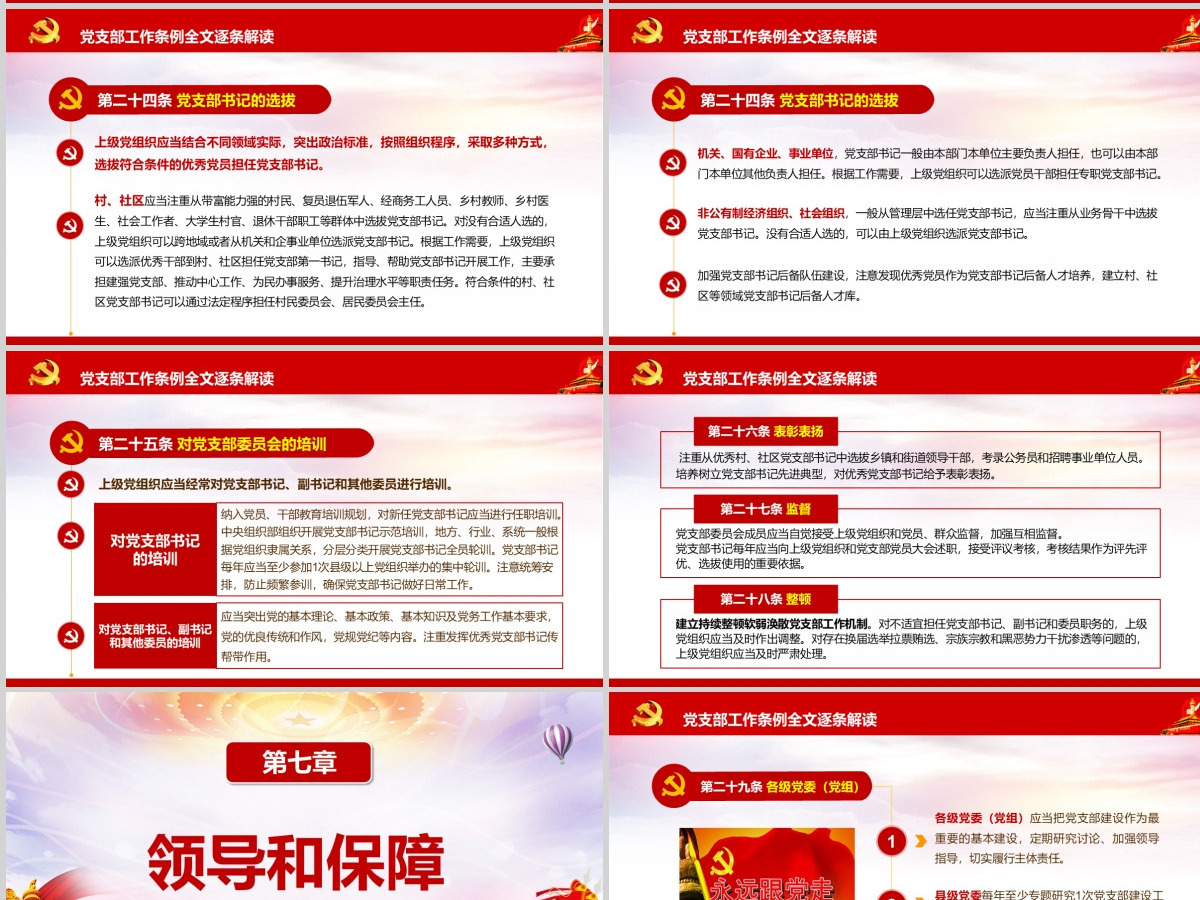 原创2018中国共产党支部工作条例党课PPT-含讲稿
