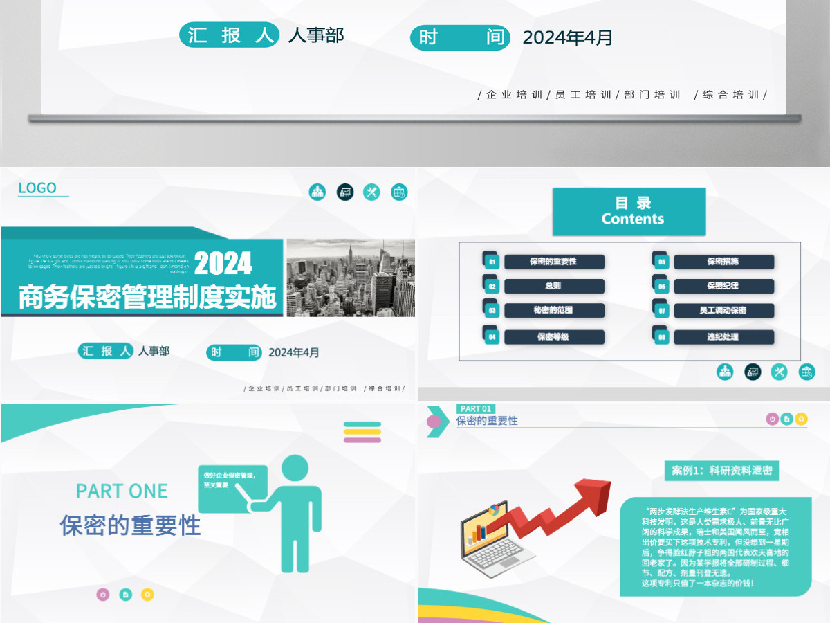 2024商务保密管理制度实施保密培训PPT模板 2024商务保密管理制度实施保密培训PPT模板