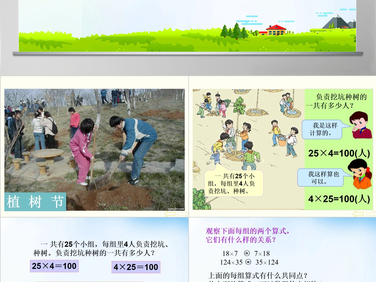 人教版新课标小学数学四年级下册《乘法交换律》课件ppt 人教版新课标小学数学四年级下册《乘法交换律》课件ppt