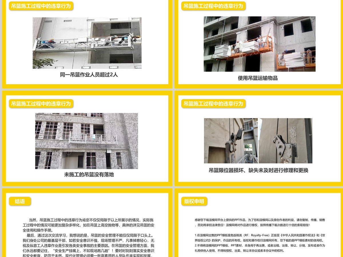 2022企业吊篮安全管理工作总结汇报工业安全生产商务PPT模板 2022企业吊篮安全管理工作总结汇报工业安全生产商务PPT模板