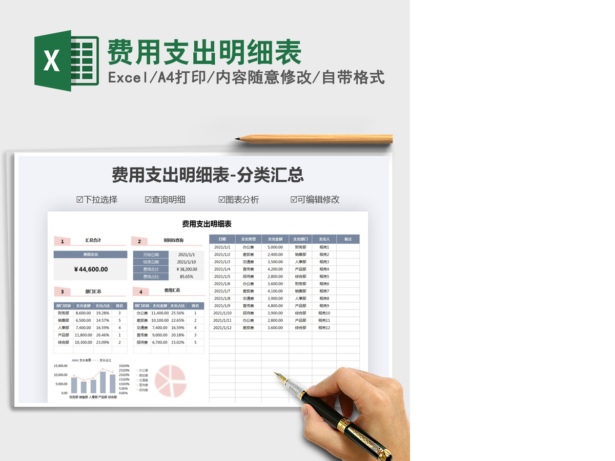 2021年费用支出明细表 2021年费用支出明细表