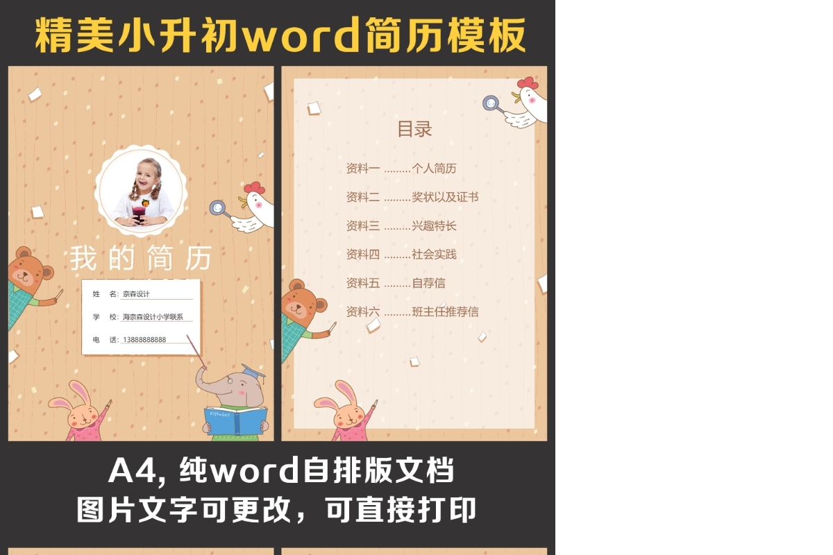 小升初简历