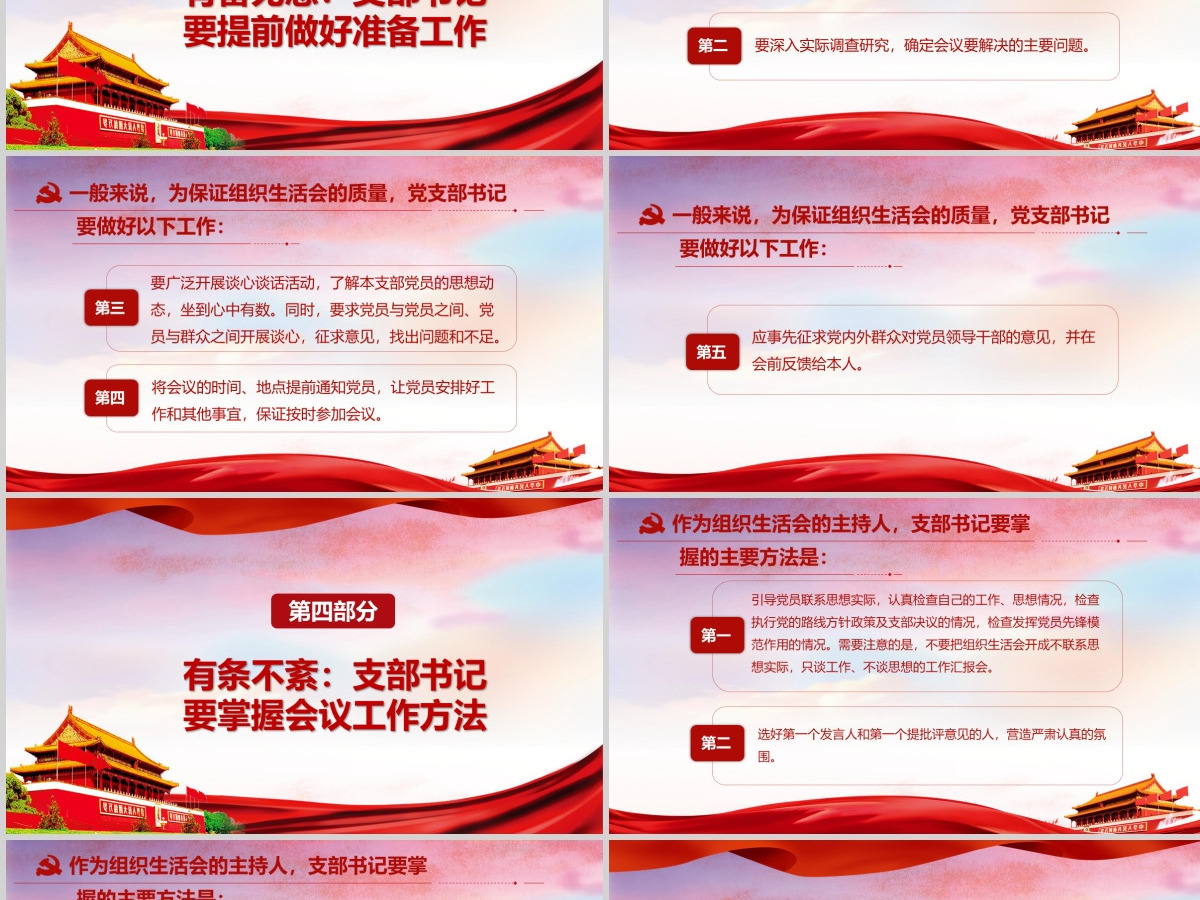 红色简洁大气微党课基层党支部党员组织生活会学习模板 红色简洁大气微党课基层党支部党员组织生活会学习模板