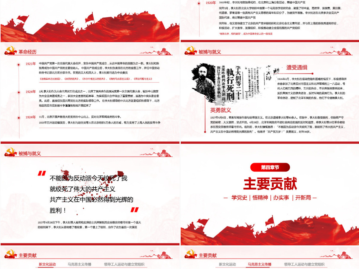红色人物介绍之中国革命的“播火者”—李大钊PPT 红色人物介绍之中国革命的“播火者”—李大钊PPT