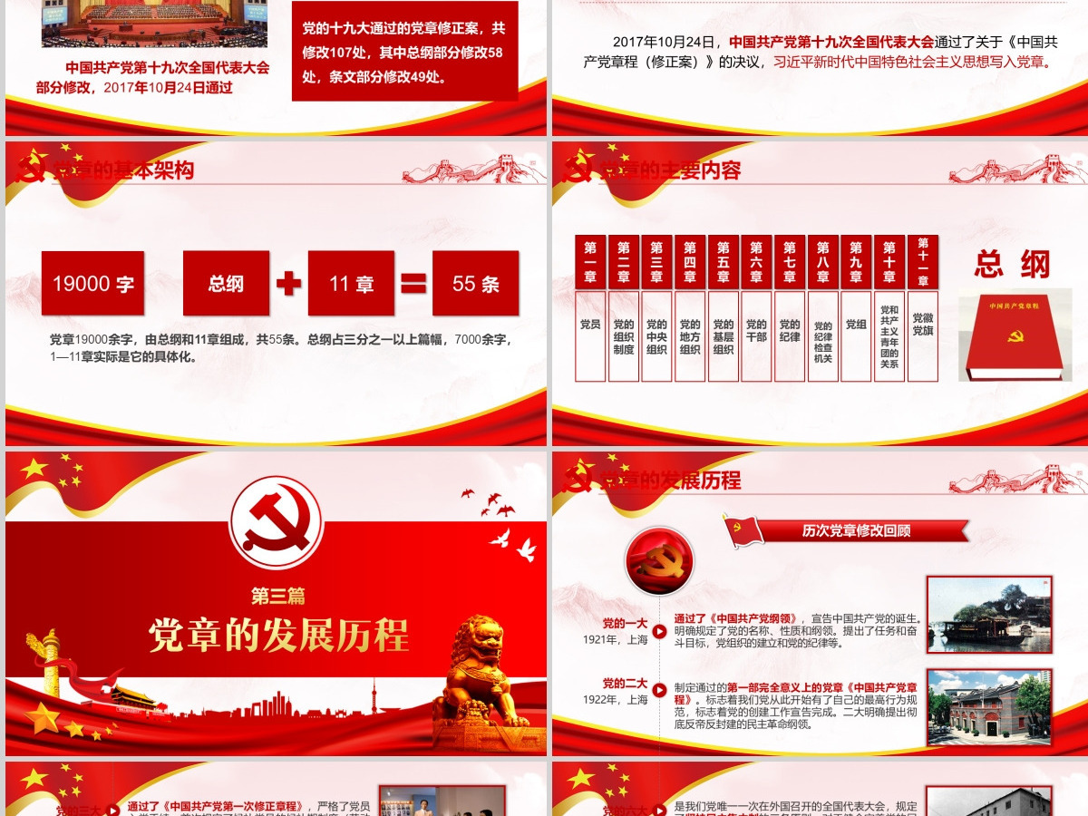 2019中国共产党十九大PPT模板-含讲稿